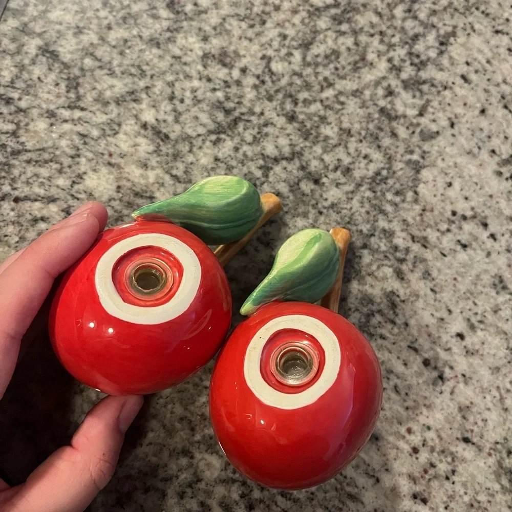 Mary Engelbreit Sakura Cherry Salt & Pepper Ceramic Shakers - Picture 4 of 6